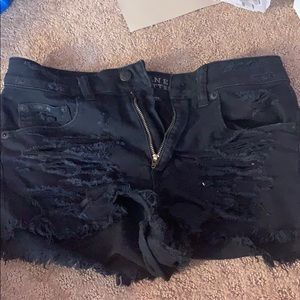 black jean shorts